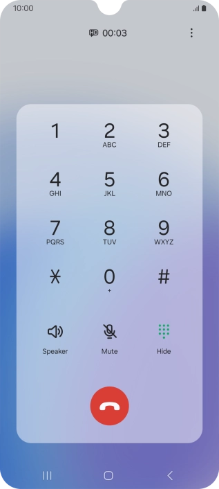 Press the end call icon.