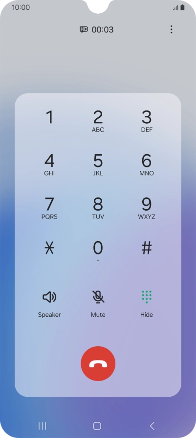 Press the end call icon.