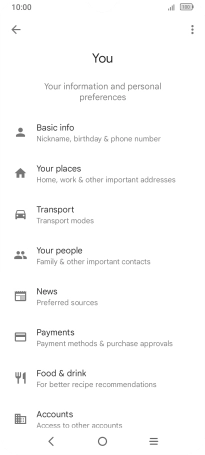 Press Basic info and follow the instructions on the screen to select phone owner settings.