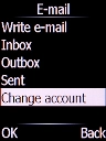 Select Change account and press the Left selection key.
