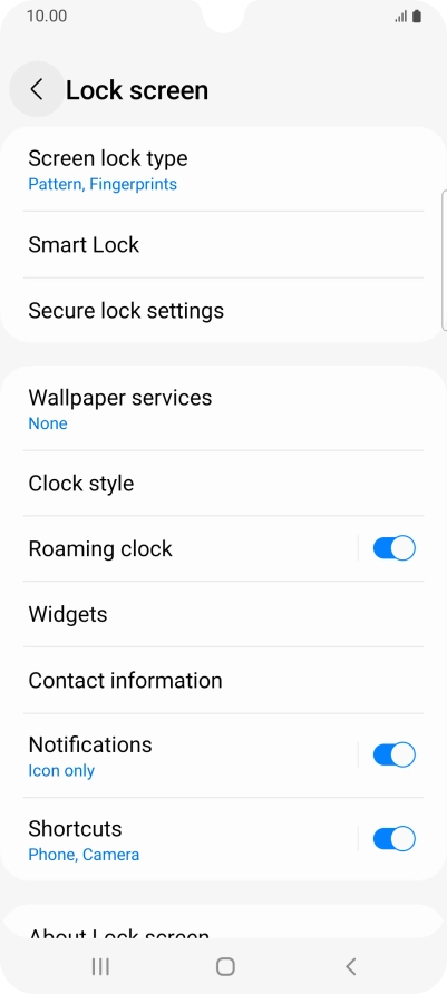 Press Screen lock type and key in the additional phone lock code you created earlier.