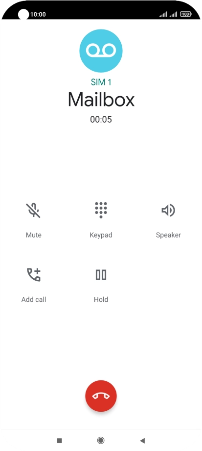 Press the end call icon.