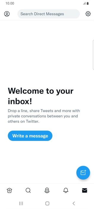 Press the new message icon. Press the new message icon.