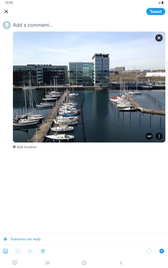 Press the text input field.