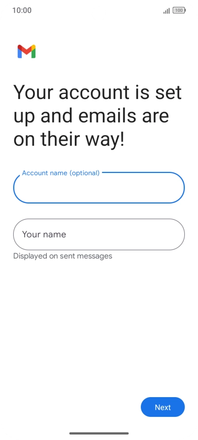 Press Your name and key in the required sender name.