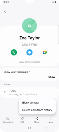 Press Block contact.