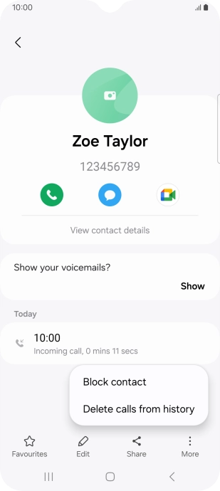 Press Block contact.