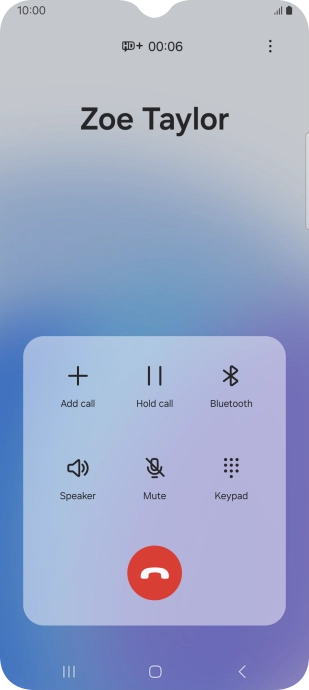 Press the end call icon.