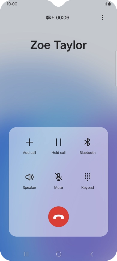 Press the end call icon.