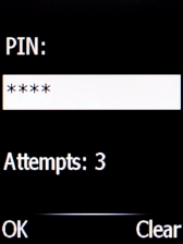 Key in your PIN and press the Navigation key. Key in your PIN and press the Navigation key.