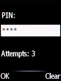 Key in your PIN and press the Navigation key. Key in your PIN and press the Navigation key.