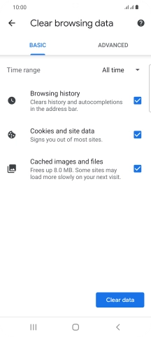 Press the fields next to the required data types.