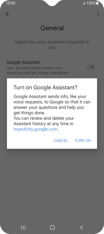 If you turn on the function, press TURN ON.