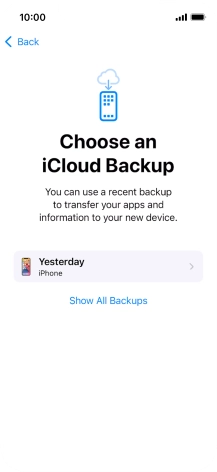 Press the required backup and your phone restores the content of the selected backup. Subsequently, follow the instructions on the screen to set up your phone and prepare it for use.