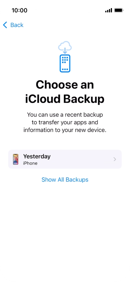 Press the required backup and your phone restores the content of the selected backup. Subsequently, follow the instructions on the screen to set up your phone and prepare it for use.
