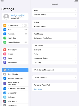 Press Sign in to your iPad.