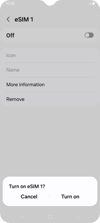 If you turn on use of the price plan, press Turn on.