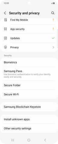 Press Other security settings. Press Other security settings.