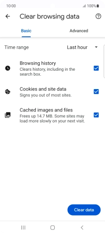 Press the fields next to the required data types.