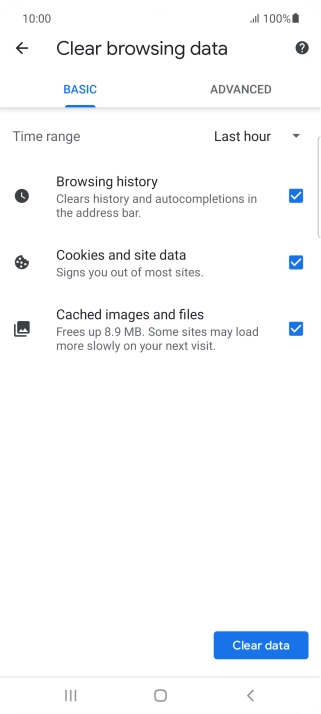Press the fields next to the required data types.