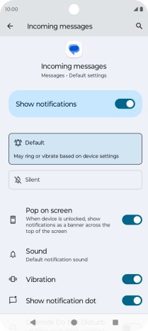Press the indicator next to 
