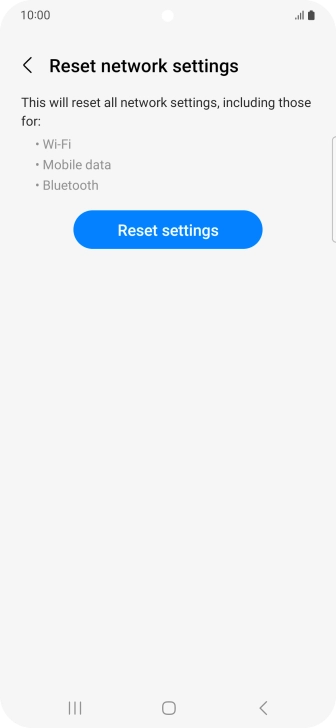 Press Reset settings. Press Reset settings.