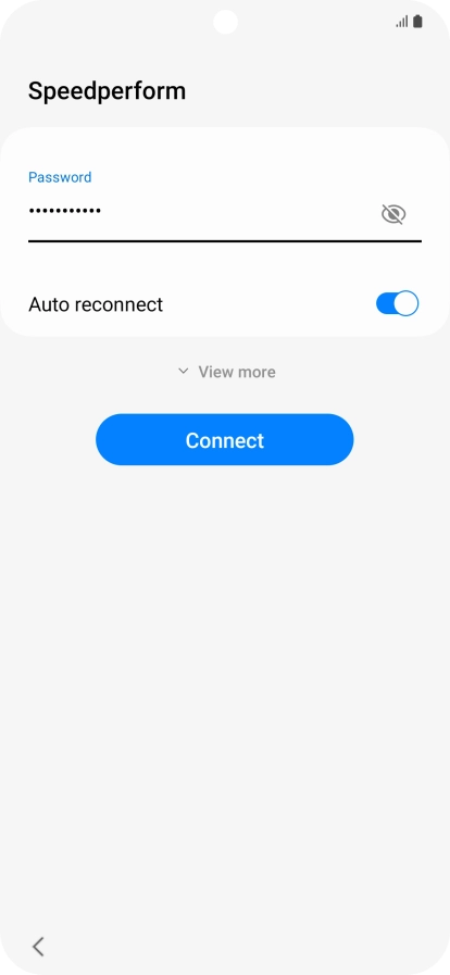 Key in the password for the Wi-Fi network and press Connect. Key in the password for the Wi-Fi network and press Connect.
