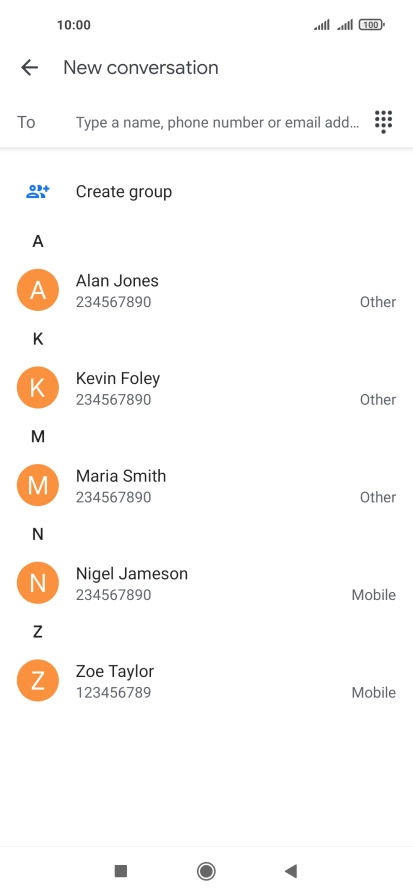 Press the field next to 