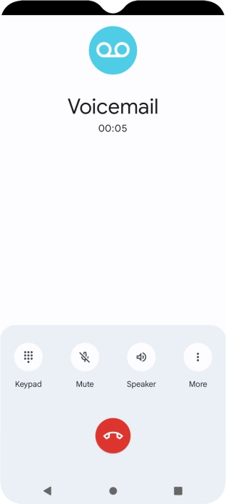 Press the end call icon.