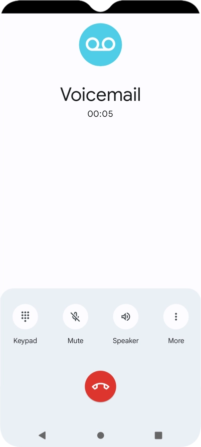 Press the end call icon.