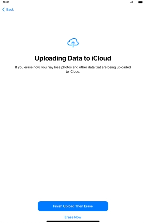 Press the required setting.