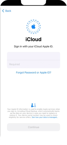 Press Required and key in the password for your Apple ID.