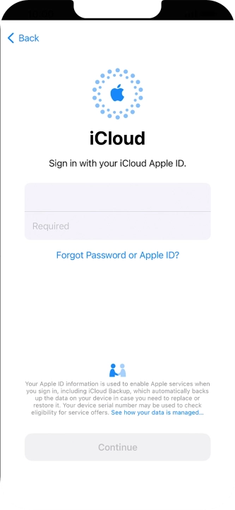 Press Required and key in the password for your Apple ID.