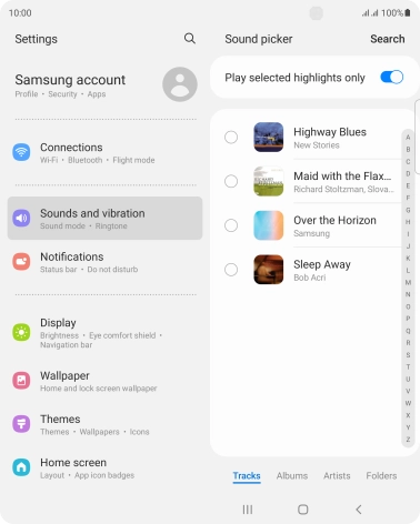 Press the required ring tones to hear them.