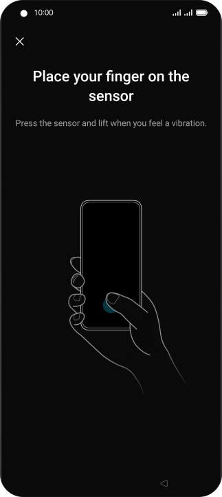 Follow the instructions on the screen to create the phone lock code using your fingerprint.