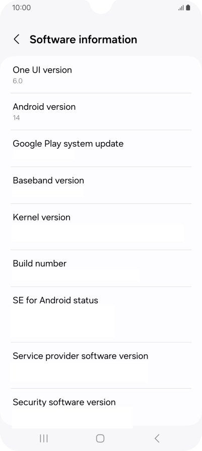 Your phone's software version is displayed below Android version.