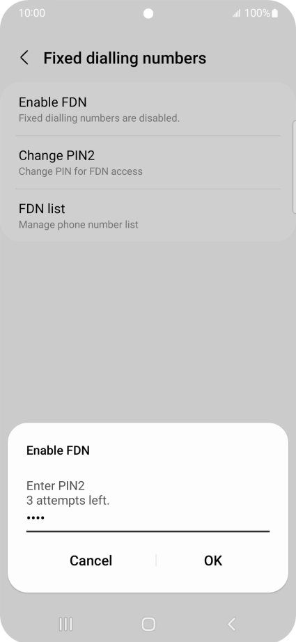 Key in your PIN2 and press OK. The default PIN2 is 1111. Key in your PIN2 and press OK. The default PIN2 is 1111.