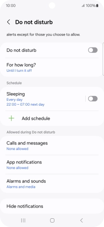 Press the indicator next to 