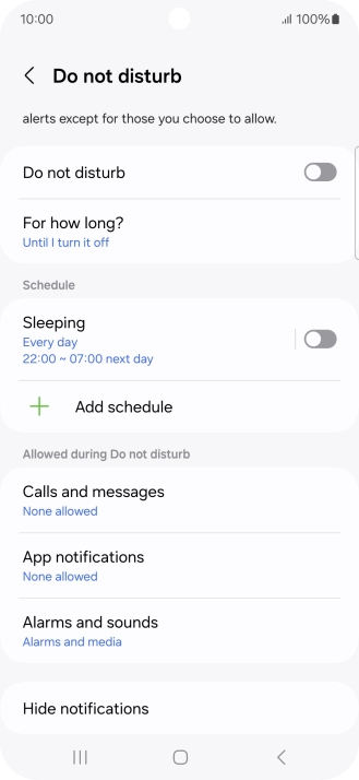 Press the indicator next to 