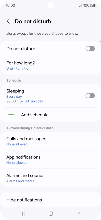 Press the indicator next to 