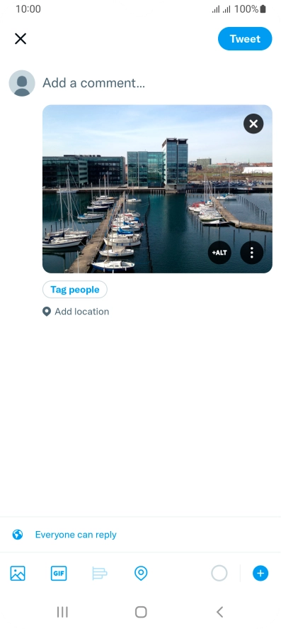 Press the text input field.