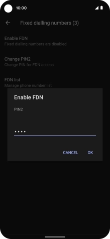 Key in your PIN2 and press OK. The default PIN2 is 1111.