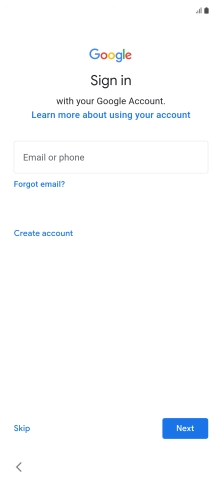 Press Email or phone and key in the username for your Google account.
