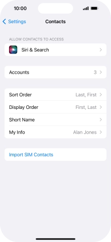 Press Import SIM Contacts.