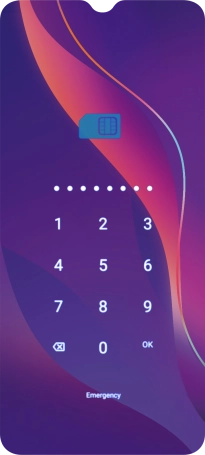 Key in the PUK and press OK.