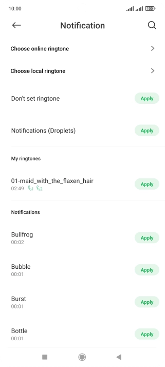 Press the required message tones to hear them.
