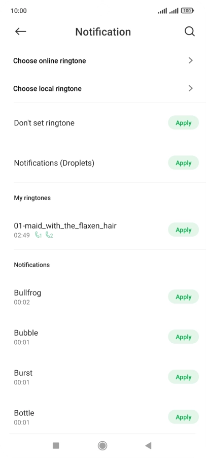 Press the required message tones to hear them.