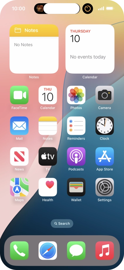 If you have a running application in Dynamic Island, it's displayed at the top of the screen.