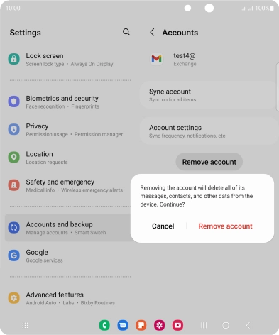 Press Remove account. Press Remove account.