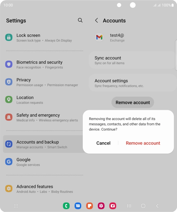 Press Remove account. Press Remove account.